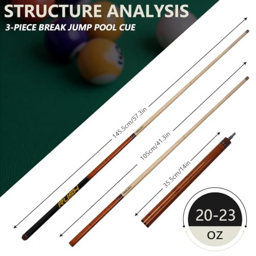 CUEELF - CUEELF Heavy Hitter 3-Piece Break Jump Pool Cue with 13.5mm Tip